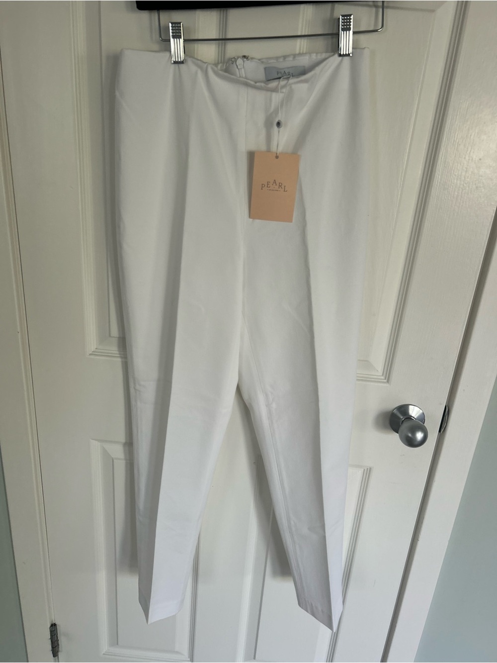 Pearl White Tailored High-Waist Pants